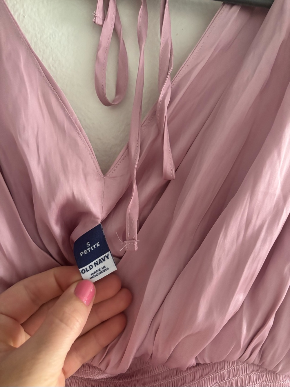 Old Navy Pink Satin Slip Midi Dress Small Petite - Picture 7 of 13